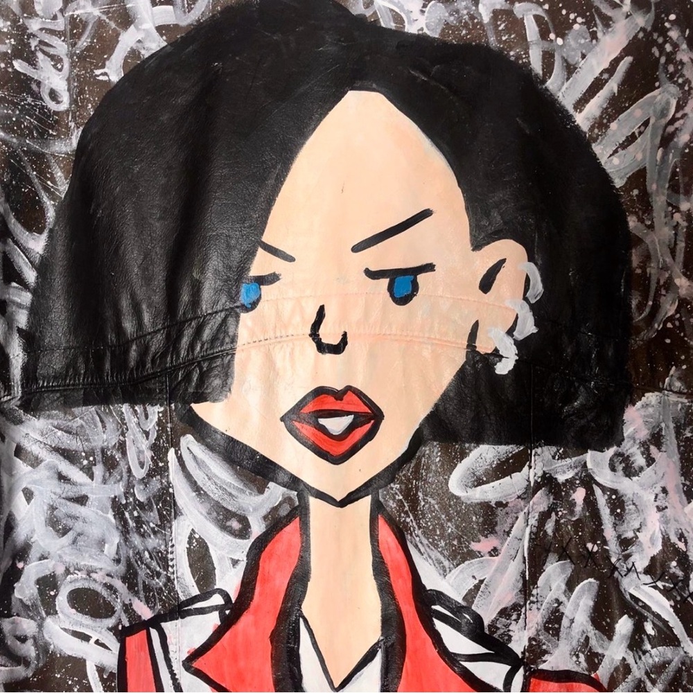 extremely unique hand painted daria jacket - image 3